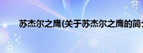 苏杰尔之鹰(关于苏杰尔之鹰的简介)