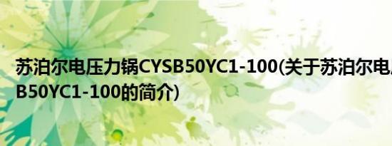 苏泊尔电压力锅CYSB50YC1-100(关于苏泊尔电压力锅CYSB50YC1-100的简介)