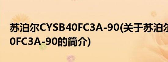 苏泊尔CYSB40FC3A-90(关于苏泊尔CYSB40FC3A-90的简介)