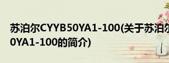 苏泊尔CYYB50YA1-100(关于苏泊尔CYYB50YA1-100的简介)