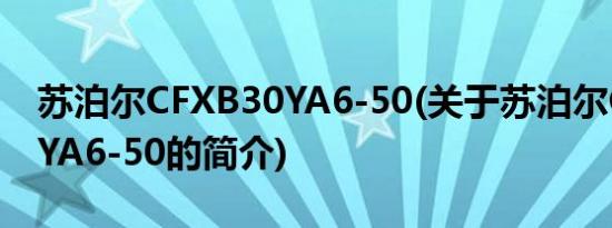 苏泊尔CFXB30YA6-50(关于苏泊尔CFXB30YA6-50的简介)