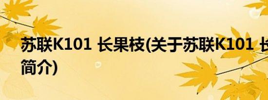 苏联K101 长果枝(关于苏联K101 长果枝的简介)