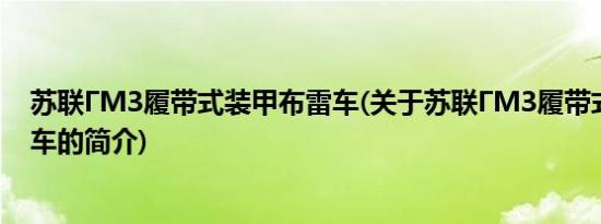 苏联ГМЗ履带式装甲布雷车(关于苏联ГМЗ履带式装甲布雷车的简介)