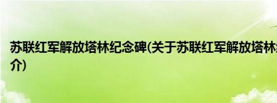 苏联红军解放塔林纪念碑(关于苏联红军解放塔林纪念碑的简介)