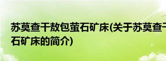 苏莫查干敖包萤石矿床(关于苏莫查干敖包萤石矿床的简介)