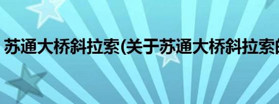 苏通大桥斜拉索(关于苏通大桥斜拉索的简介)