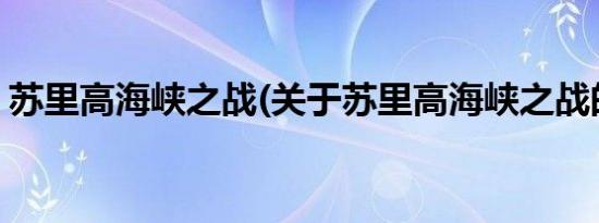 苏里高海峡之战(关于苏里高海峡之战的简介)