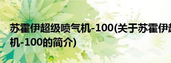 苏霍伊超级喷气机-100(关于苏霍伊超级喷气机-100的简介)