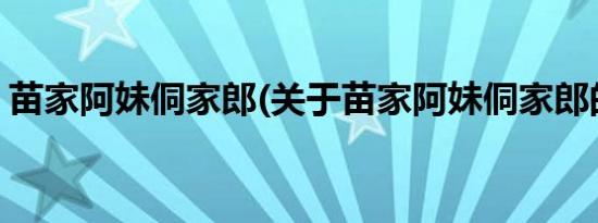 苗家阿妹侗家郎(关于苗家阿妹侗家郎的简介)