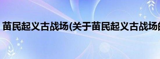 苗民起义古战场(关于苗民起义古战场的简介)