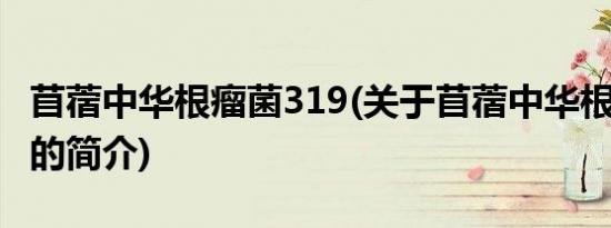 苜蓿中华根瘤菌319(关于苜蓿中华根瘤菌319的简介)