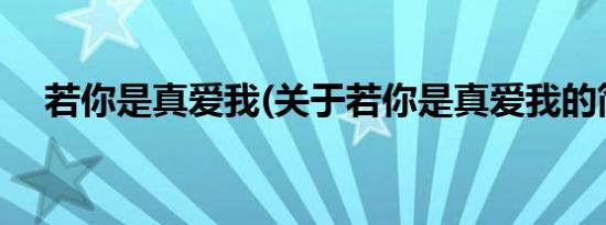 若你是真爱我(关于若你是真爱我的简介)