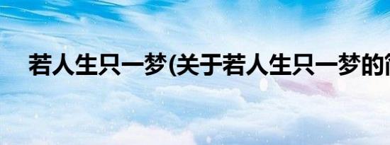 若人生只一梦(关于若人生只一梦的简介)