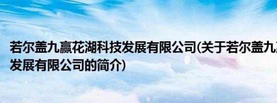 若尔盖九赢花湖科技发展有限公司(关于若尔盖九赢花湖科技发展有限公司的简介)