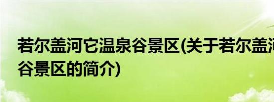 若尔盖河它温泉谷景区(关于若尔盖河它温泉谷景区的简介)