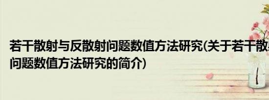 若干散射与反散射问题数值方法研究(关于若干散射与反散射问题数值方法研究的简介)