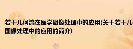 若干几何流在医学图像处理中的应用(关于若干几何流在医学图像处理中的应用的简介)