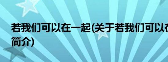 若我们可以在一起(关于若我们可以在一起的简介)