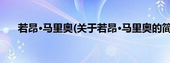 若昂·马里奥(关于若昂·马里奥的简介)