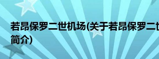 若昂保罗二世机场(关于若昂保罗二世机场的简介)