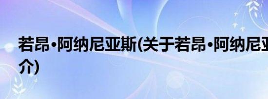 若昂·阿纳尼亚斯(关于若昂·阿纳尼亚斯的简介)