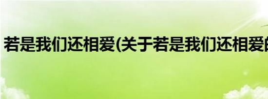 若是我们还相爱(关于若是我们还相爱的简介)