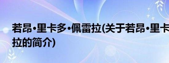 若昂·里卡多·佩雷拉(关于若昂·里卡多·佩雷拉的简介)