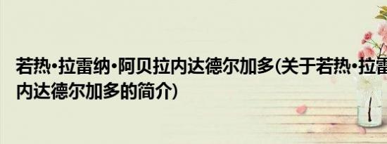 若热·拉雷纳·阿贝拉内达德尔加多(关于若热·拉雷纳·阿贝拉内达德尔加多的简介)