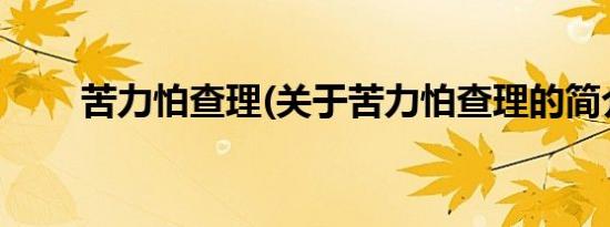 苦力怕查理(关于苦力怕查理的简介)