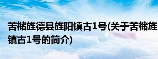 苦槠旌德县旌阳镇古1号(关于苦槠旌德县旌阳镇古1号的简介)