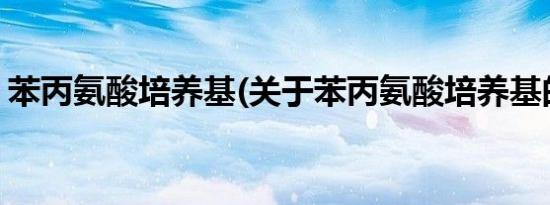 苯丙氨酸培养基(关于苯丙氨酸培养基的简介)