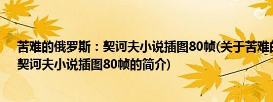 苦难的俄罗斯：契诃夫小说插图80帧(关于苦难的俄罗斯：契诃夫小说插图80帧的简介)