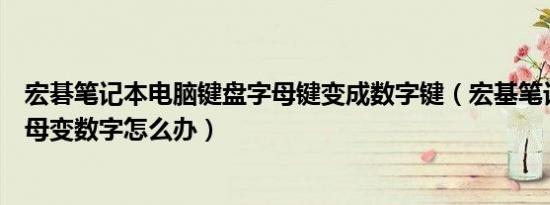 宏碁笔记本电脑键盘字母键变成数字键（宏基笔记本键盘字母变数字怎么办）