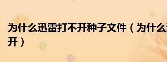 为什么迅雷打不开种子文件（为什么迅雷打不开）