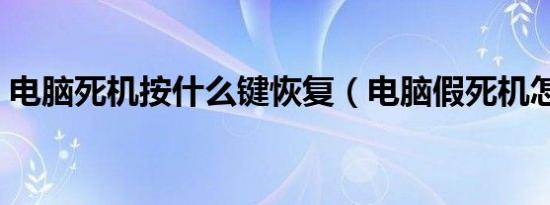 电脑死机按什么键恢复（电脑假死机怎么办）