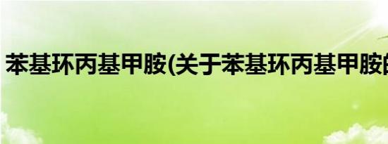 苯基环丙基甲胺(关于苯基环丙基甲胺的简介)