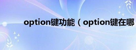 option键功能（option键在哪）