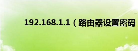 192.168.1.1（路由器设置密码）