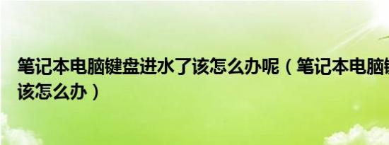 笔记本电脑键盘进水了该怎么办呢（笔记本电脑键盘进水了该怎么办）