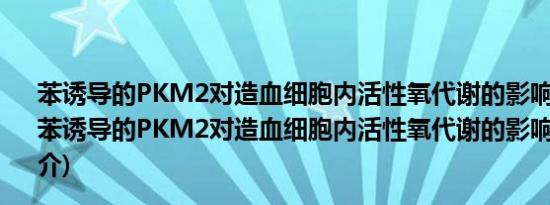 苯诱导的PKM2对造血细胞内活性氧代谢的影响和意义(关于苯诱导的PKM2对造血细胞内活性氧代谢的影响和意义的简介)