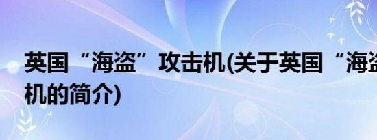 英国“海盗”攻击机(关于英国“海盗”攻击机的简介)