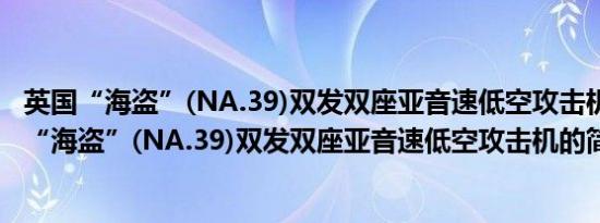 英国“海盗”(NA.39)双发双座亚音速低空攻击机(关于英国“海盗”(NA.39)双发双座亚音速低空攻击机的简介)