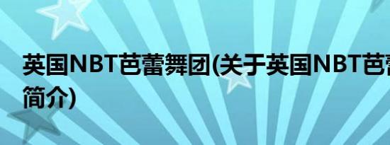 英国NBT芭蕾舞团(关于英国NBT芭蕾舞团的简介)