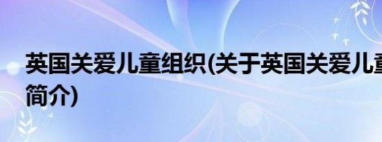 英国关爱儿童组织(关于英国关爱儿童组织的简介)