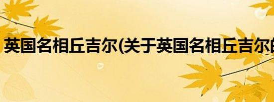 英国名相丘吉尔(关于英国名相丘吉尔的简介)