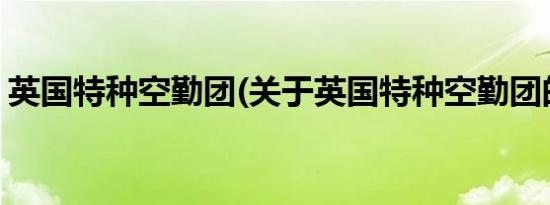 英国特种空勤团(关于英国特种空勤团的简介)