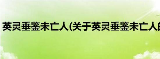 英灵垂鉴未亡人(关于英灵垂鉴未亡人的简介)