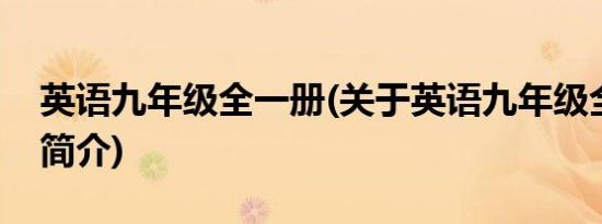 英语九年级全一册(关于英语九年级全一册的简介)