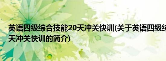 英语四级综合技能20天冲关快训(关于英语四级综合技能20天冲关快训的简介)