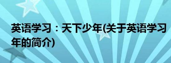 英语学习：天下少年(关于英语学习：天下少年的简介)